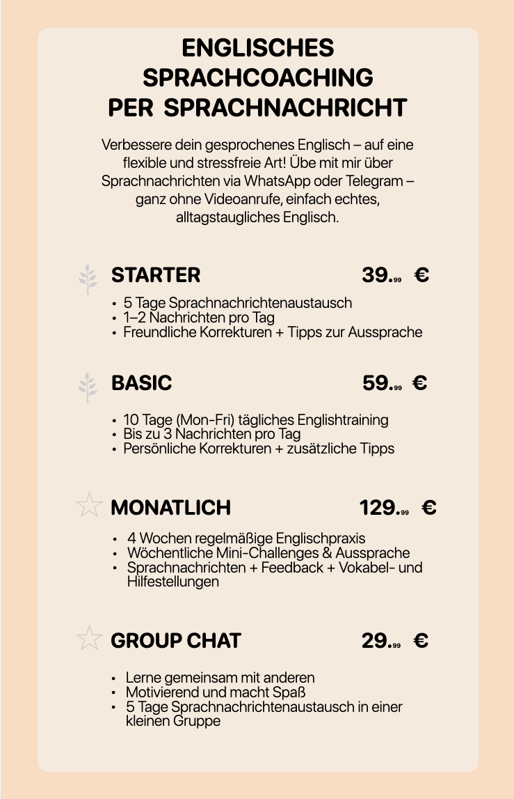 1.1 Englisch Sprach-Coaching to go!