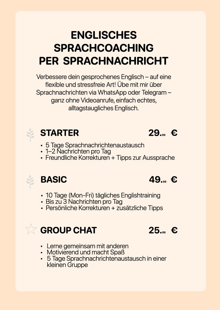 1.1 Englisch Sprach-Coaching to go!