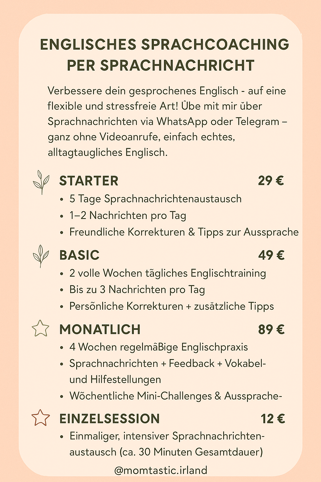 Englisch Sprach-Coaching to go!