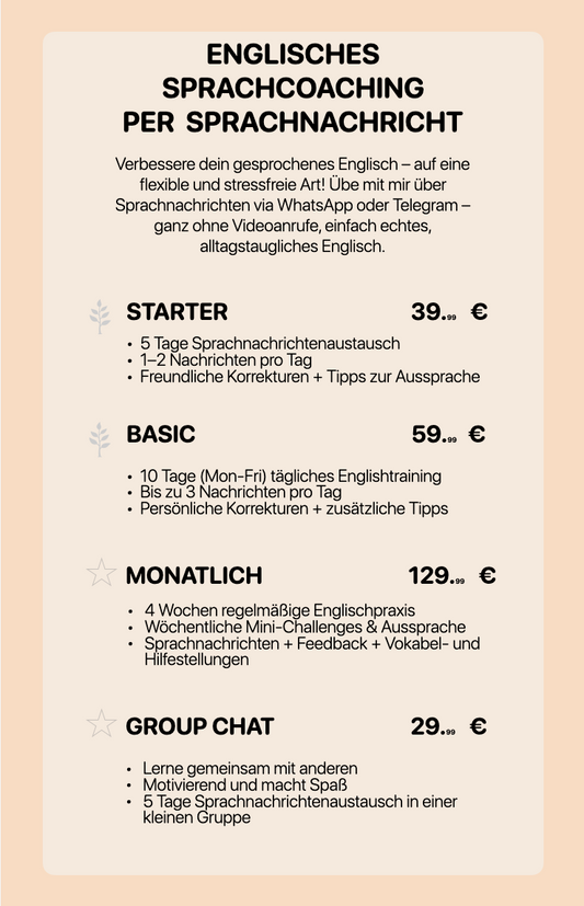 1.1 Englisch Sprach-Coaching to go!