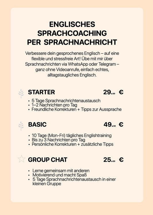 1.1 Englisch Sprach-Coaching to go!